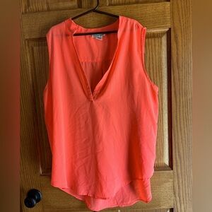 Neon Coral Sleeveless Blouse Size 1X Dizzy Gal